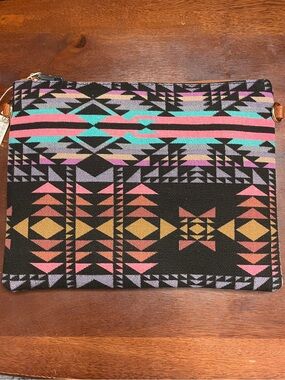 Black Geometric Multi-Color 3-Way convertible bag